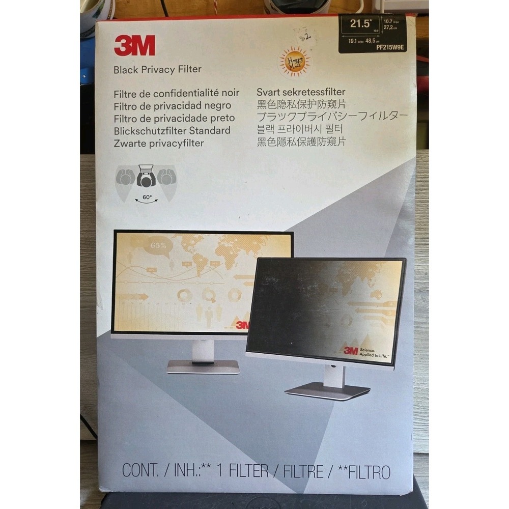 3M Black Privacy Filter for 21.5" Monitor Anti-Glare – PF215W9B B3
